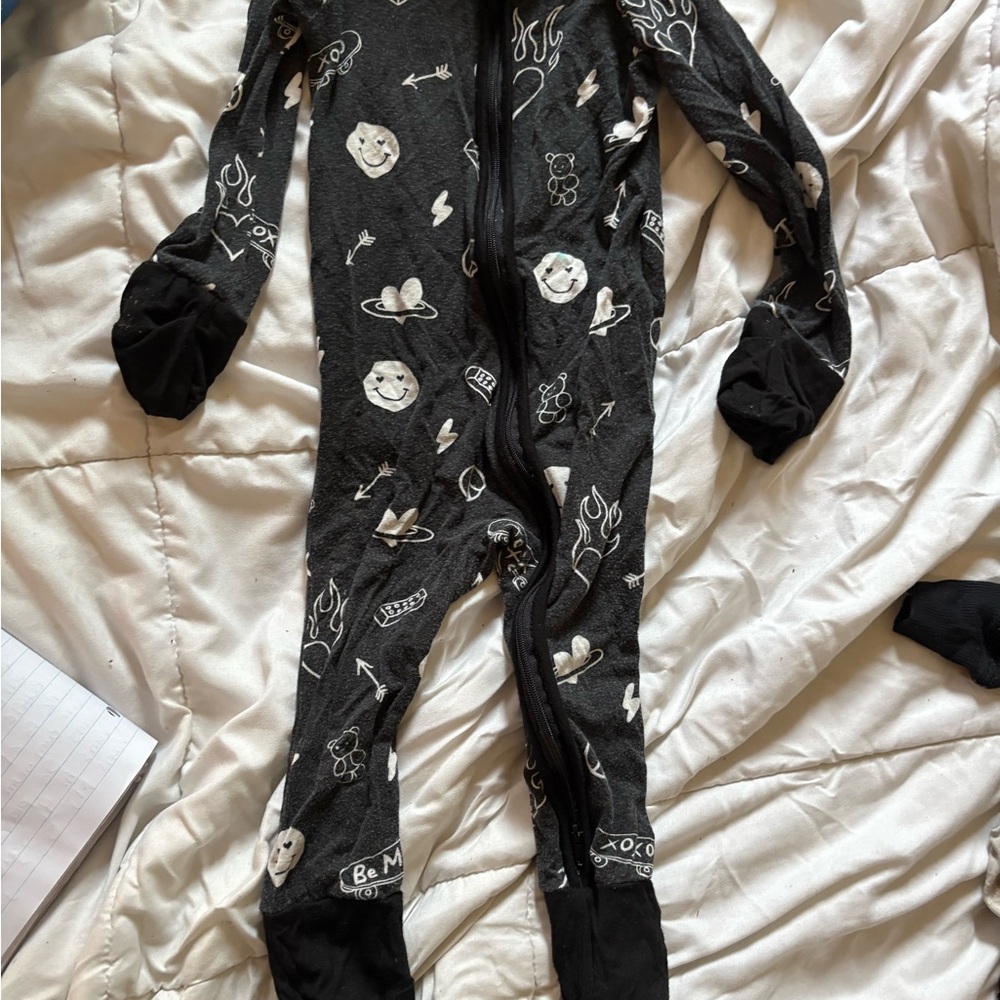 Lucky Panda Kids Black and White bamboo One Piece
